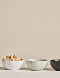Set of 3 Ceramic Textured Nibble Bowls