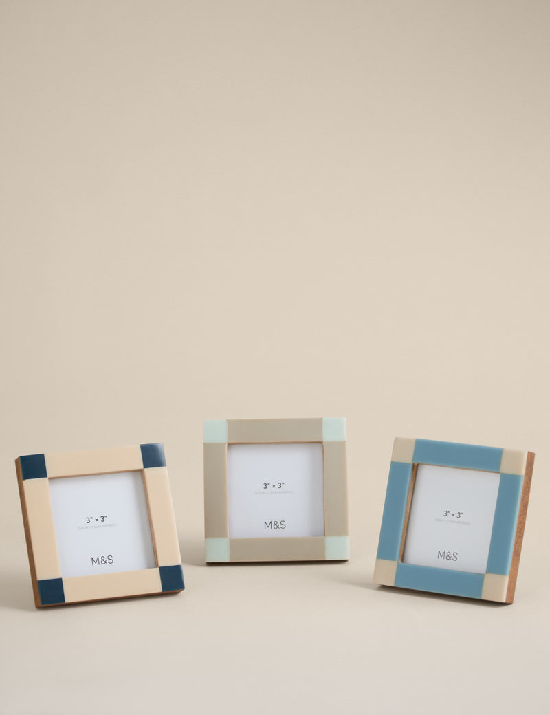 Check photo frames set of three 3x3 inch, UK version