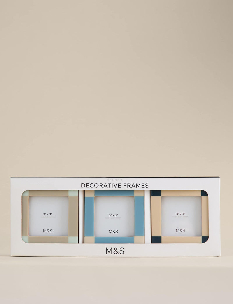 Check photo frames set of three 3x3 inch, UK version