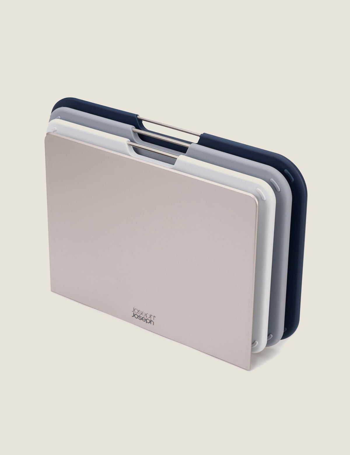 Joseph Joseph set of 3 plastic chopping boards with storage stand (British brand)