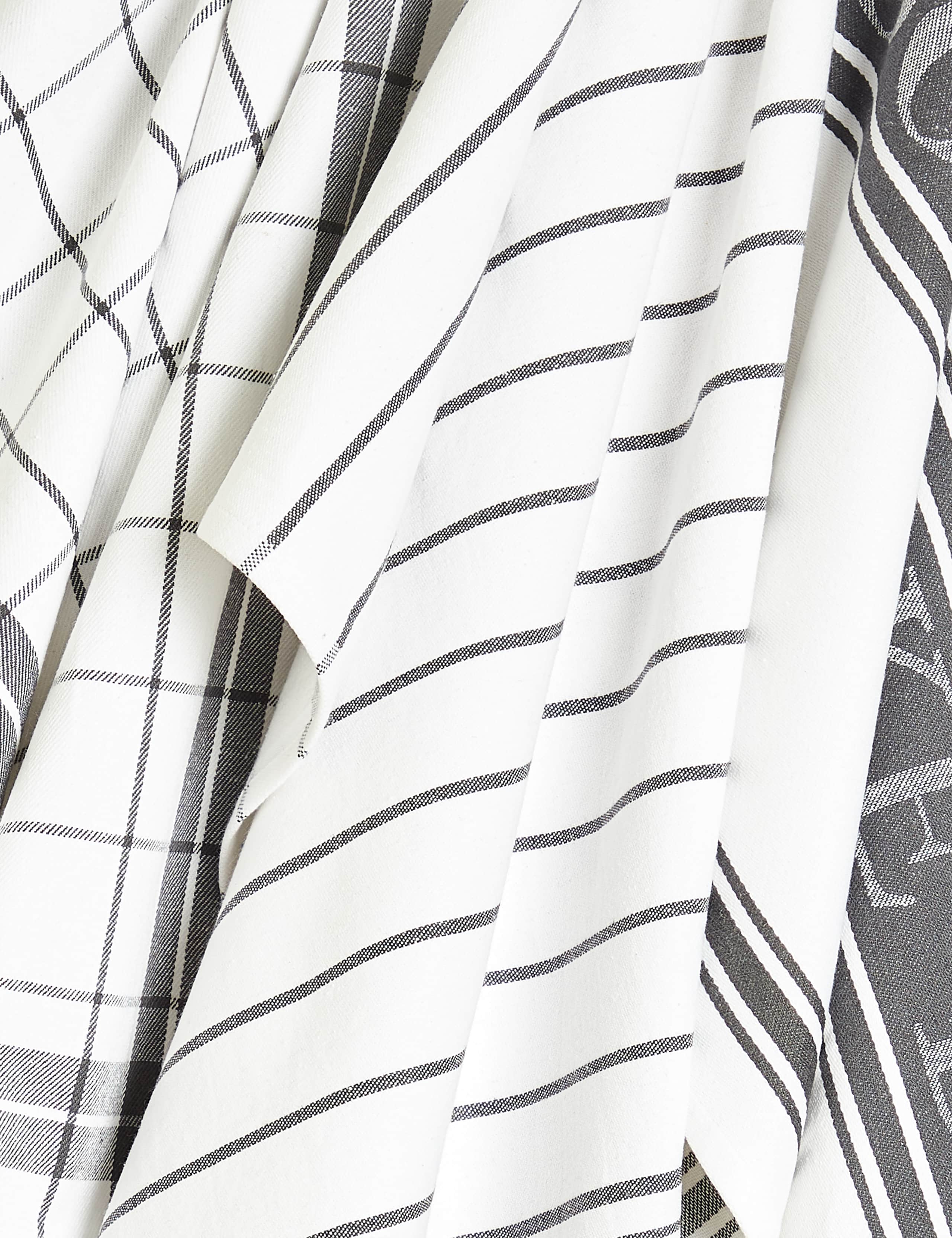 Set of 3 cotton rich striped tea towels (British brand)