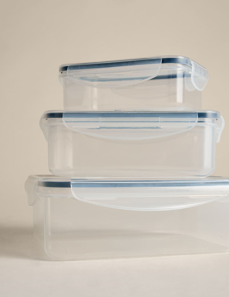 Set of 3 airtight food storage containers (British brand)