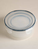 Set of three round clip storage containers 1.5L 800ml 400ml (British brand)
