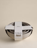 Set of 3 stacking mixing bowls with pouring spout - British product