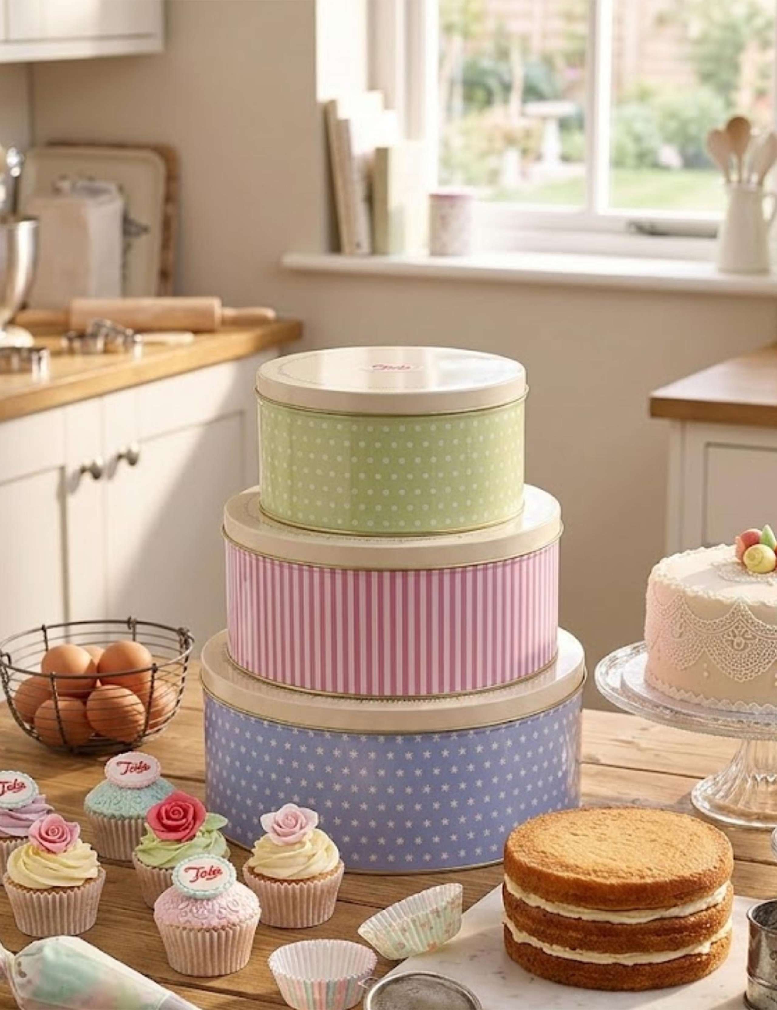 Tala retro design cake tins set of 3, imported from the UK