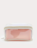 Three piece transparent wide opening makeup bag set (British brand)