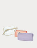 Three piece transparent wide opening makeup bag set (British brand)