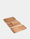 Set of 3 acacia wood chopping boards, UK version