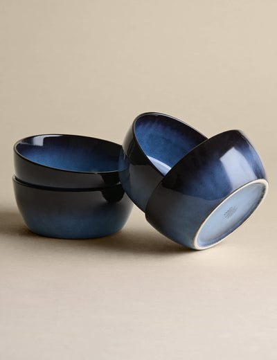 Amberley Reactive Cereal Bowls Set of 4 Stoneware Bowls