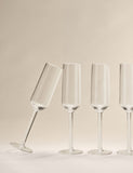 Angular picnic champagne flutes set of 4, durable plastic (British brand)