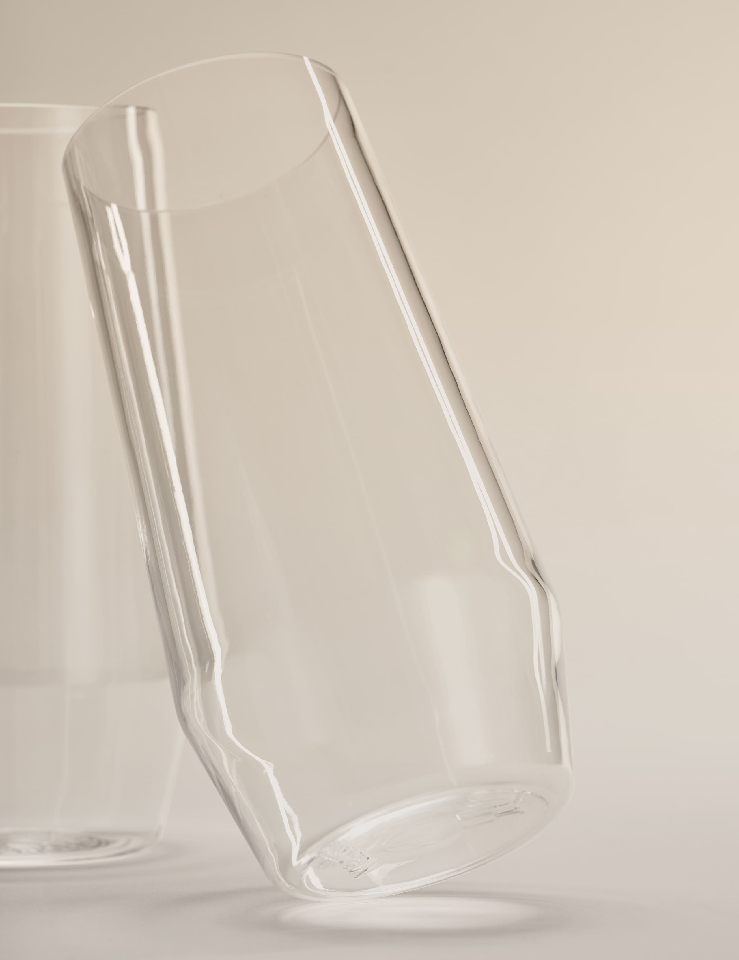 Set of 4 angular picnic hi ball glasses, 16.5 cm, (British brand)