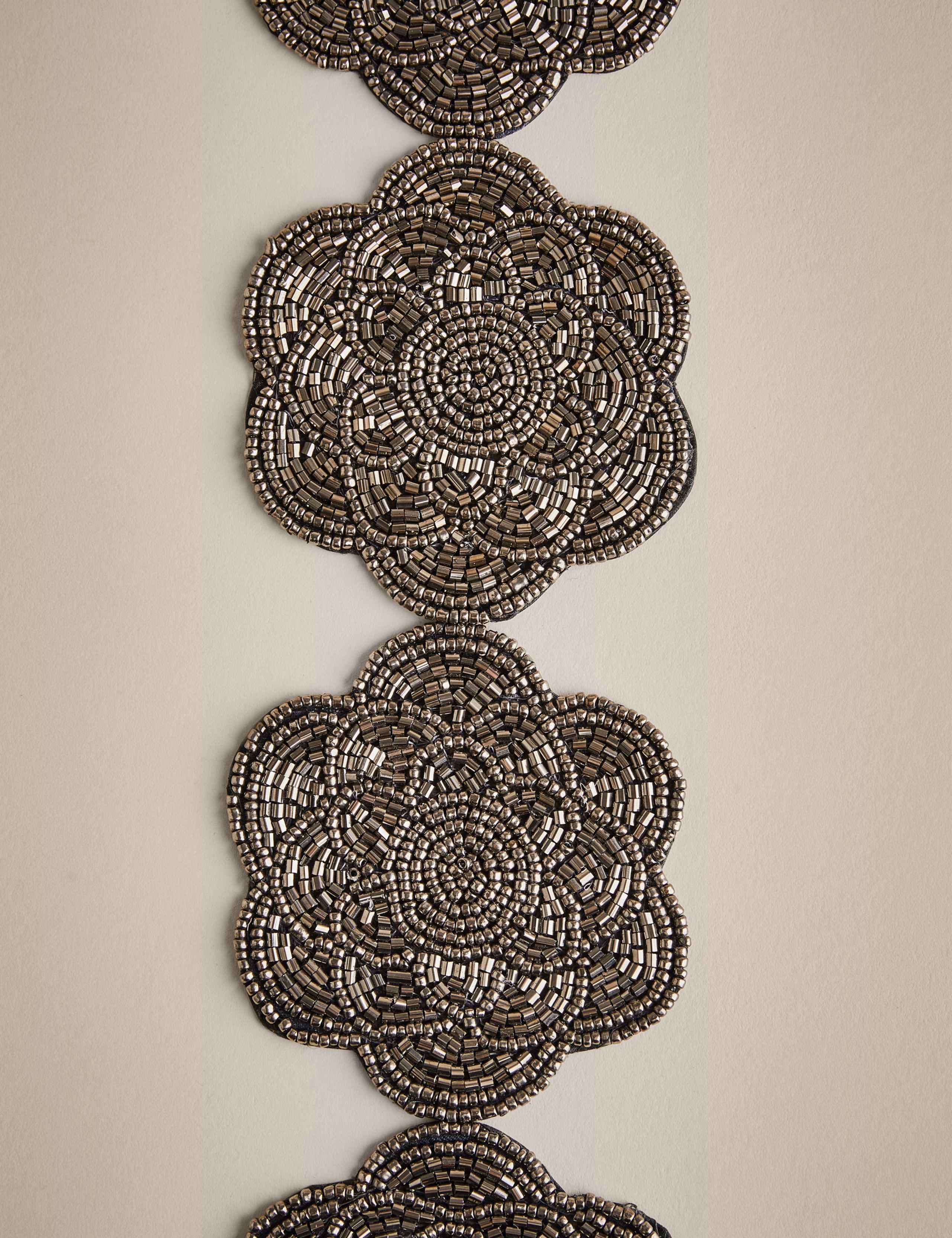 Set of 4 Beaded Scallop Coasters (British brand)