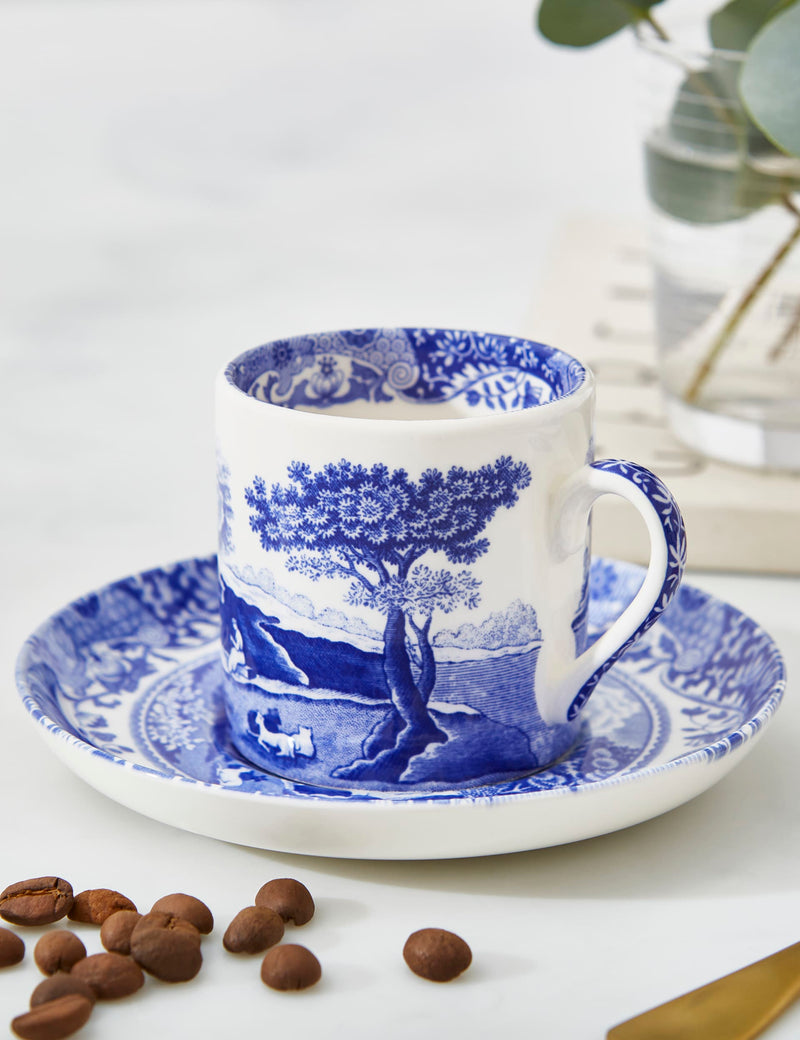Spode Blue Italian cups and saucers set of 4, imported from the UK