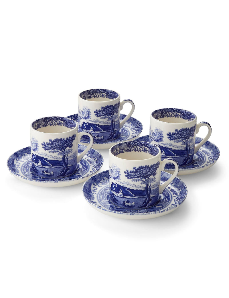 Spode Blue Italian cups and saucers set of 4, imported from the UK
