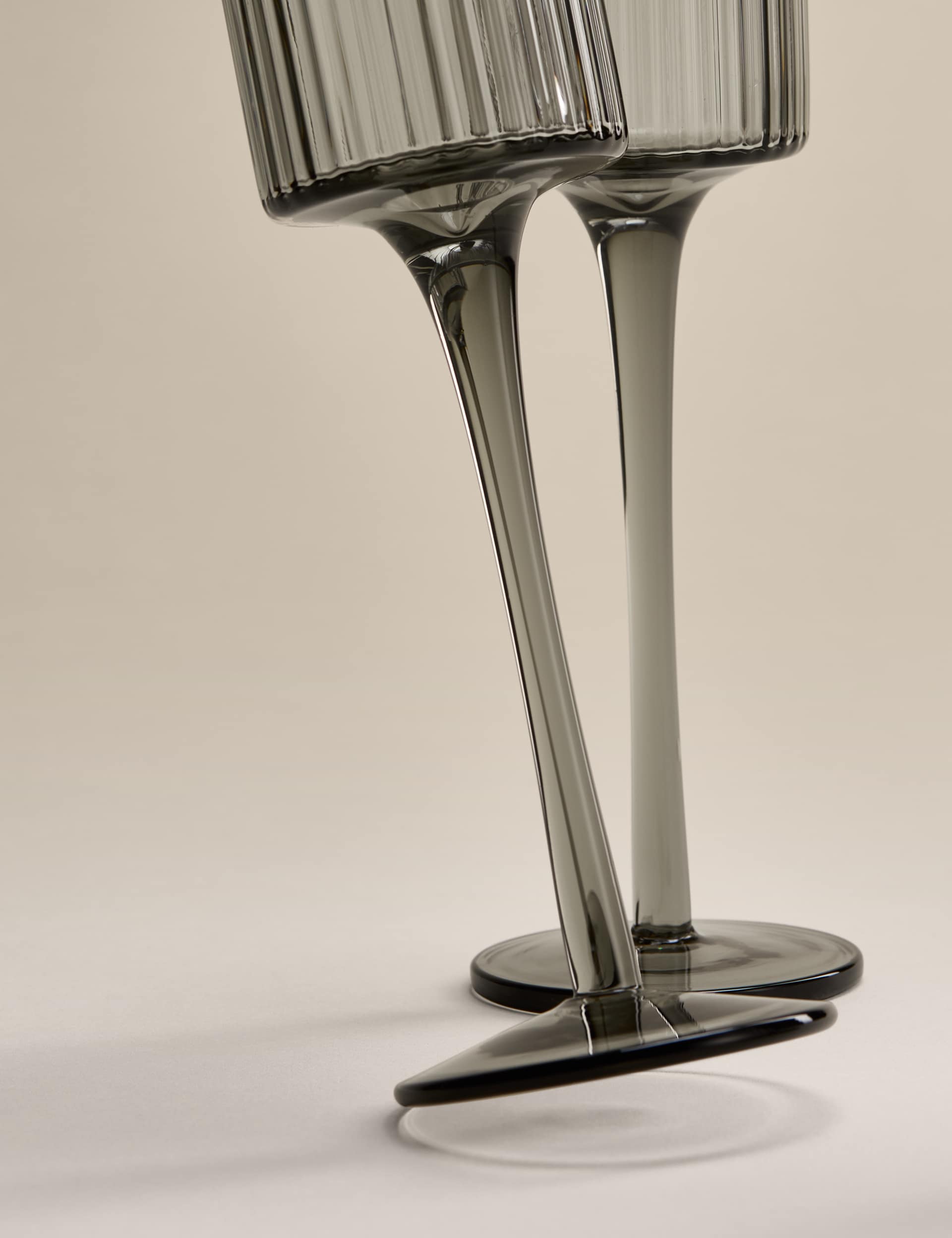 Celine ribbed champagne flutes set of 4 (British brand)