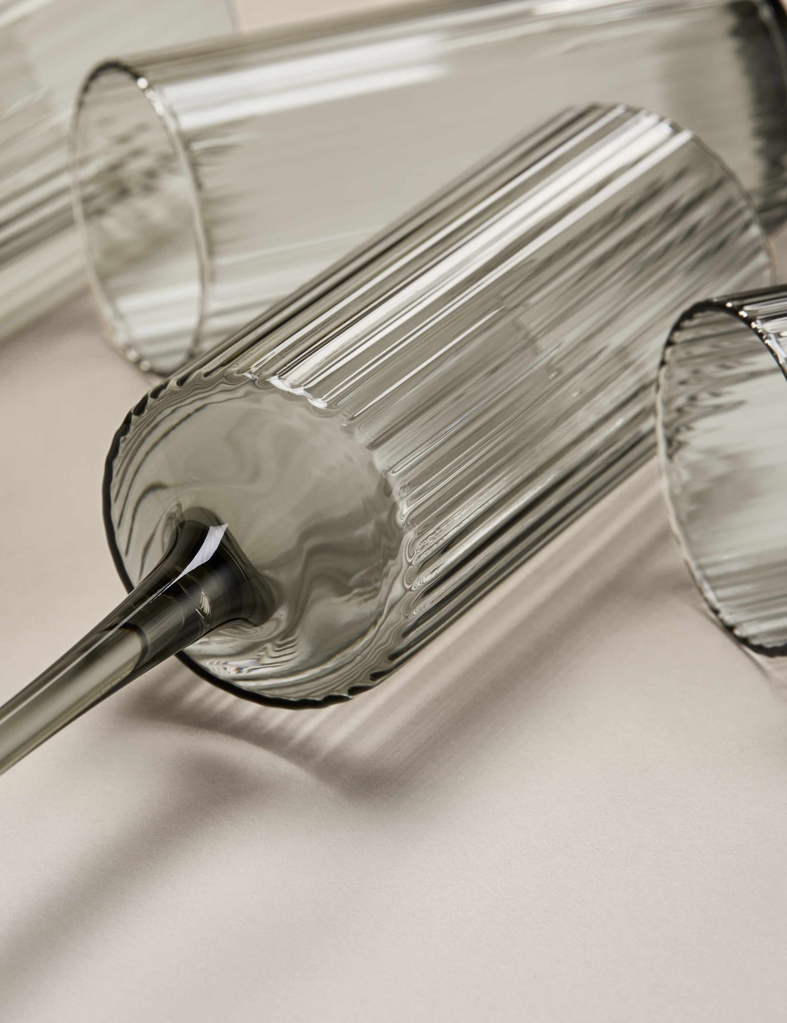 Celine ribbed champagne flutes set of 4 (British brand)