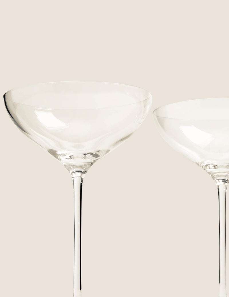 Sommeliers Edit set of 4 champagne saucers (British brand)