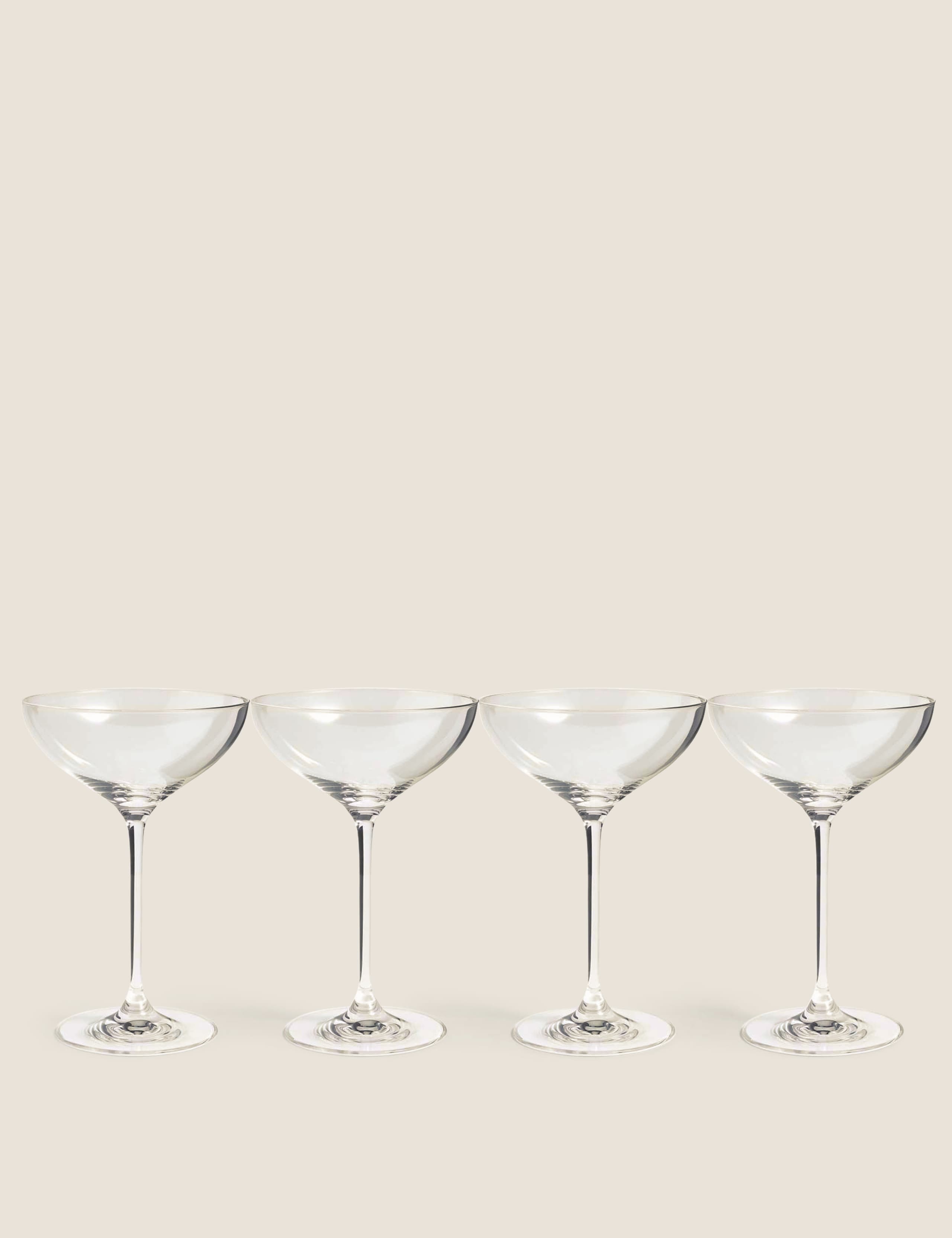 Sommeliers Edit set of 4 champagne saucers (British brand)