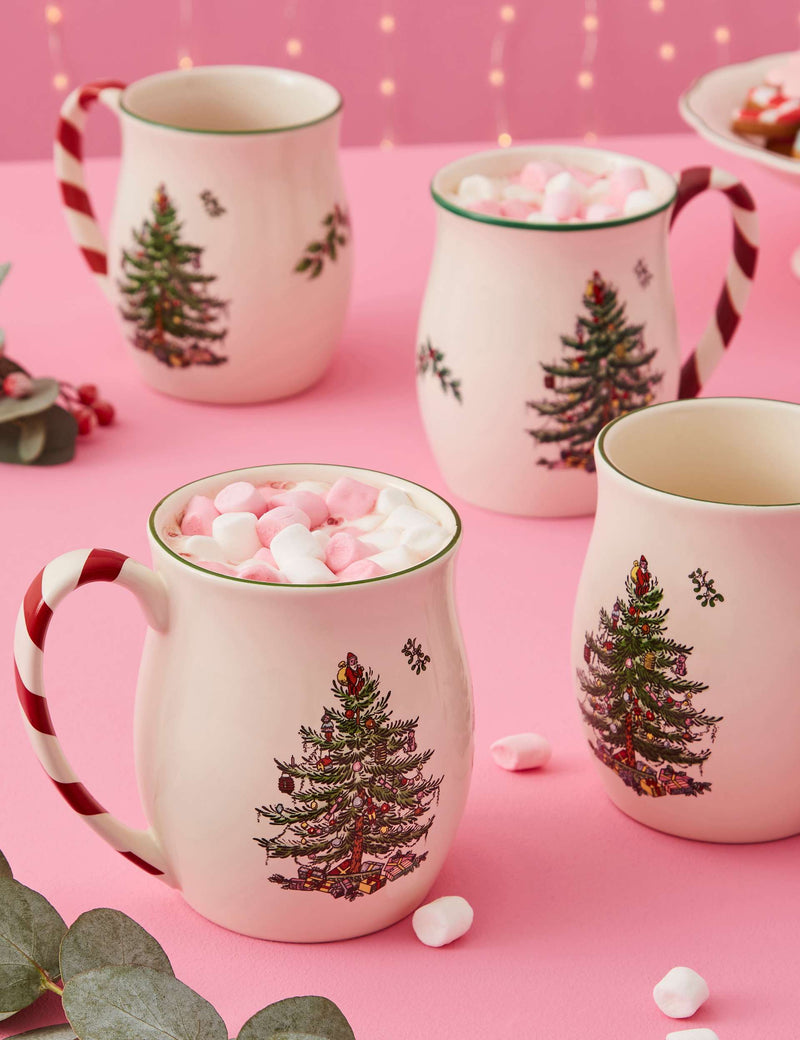 Set of 4 Christmas Tree Mugs