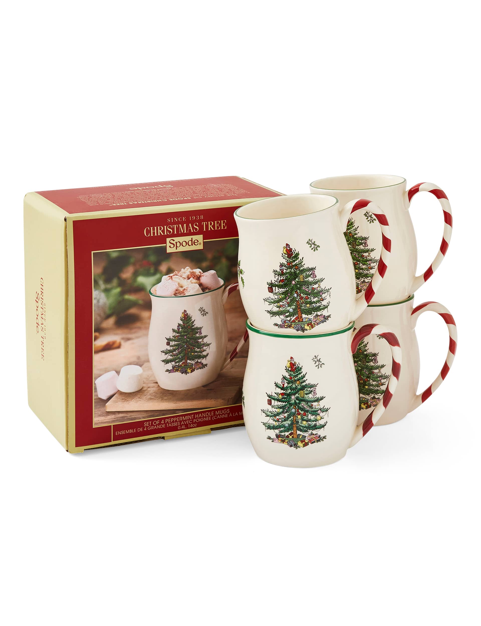 Set of 4 Christmas Tree Mugs