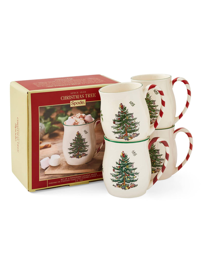 Set of 4 Christmas Tree Mugs