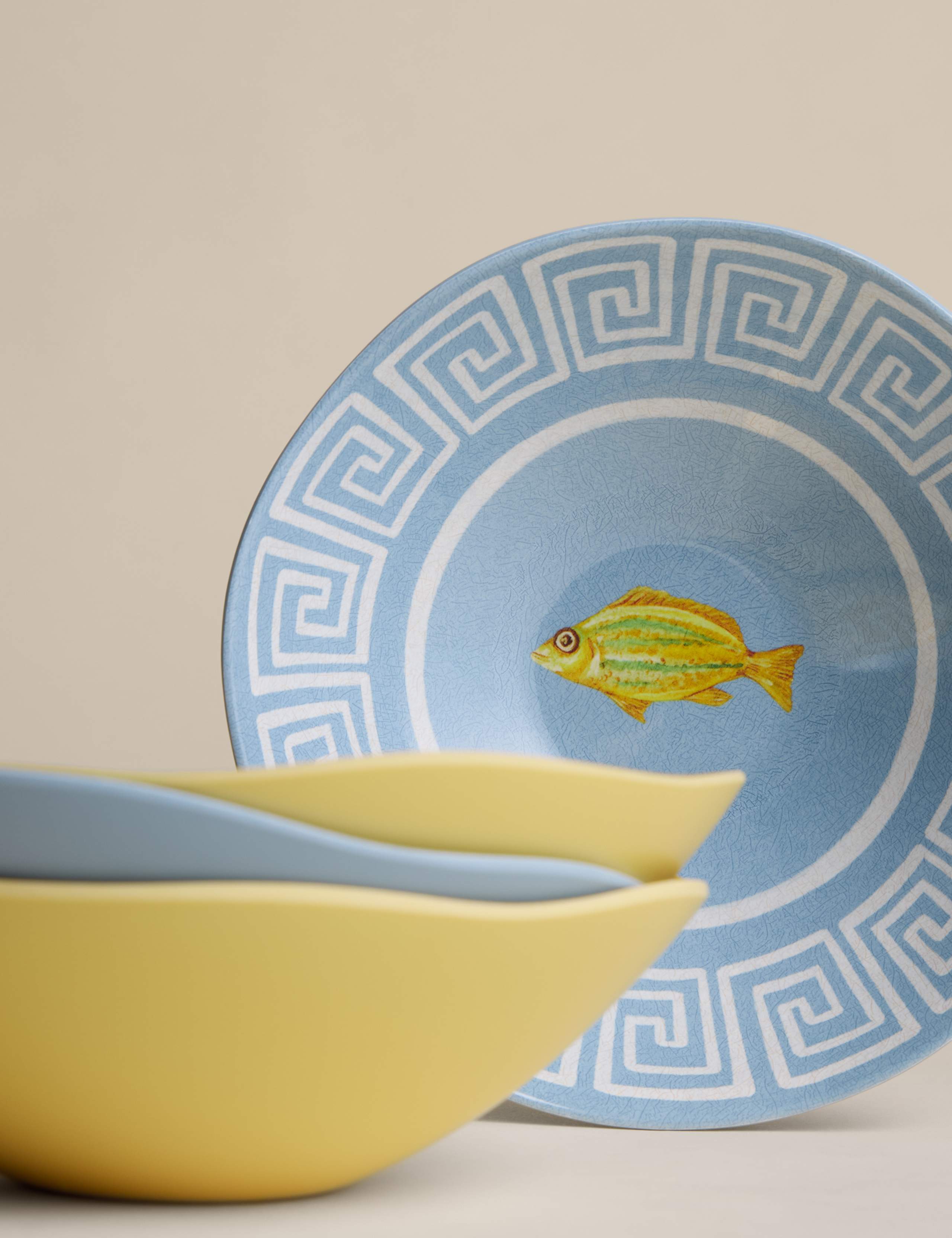Coastal Picnic melamine cereal bowls set of 4, UK version