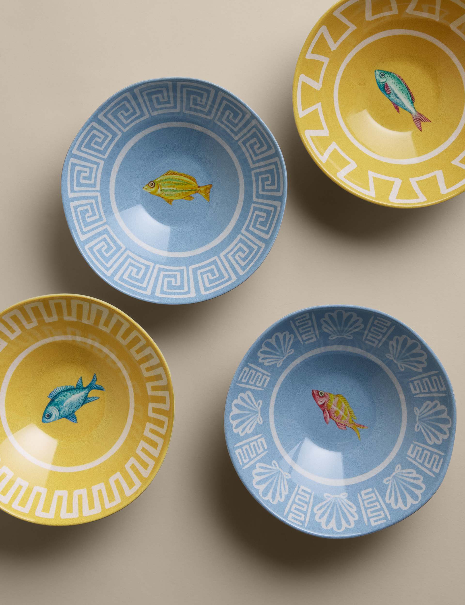 Coastal Picnic melamine cereal bowls set of 4, UK version