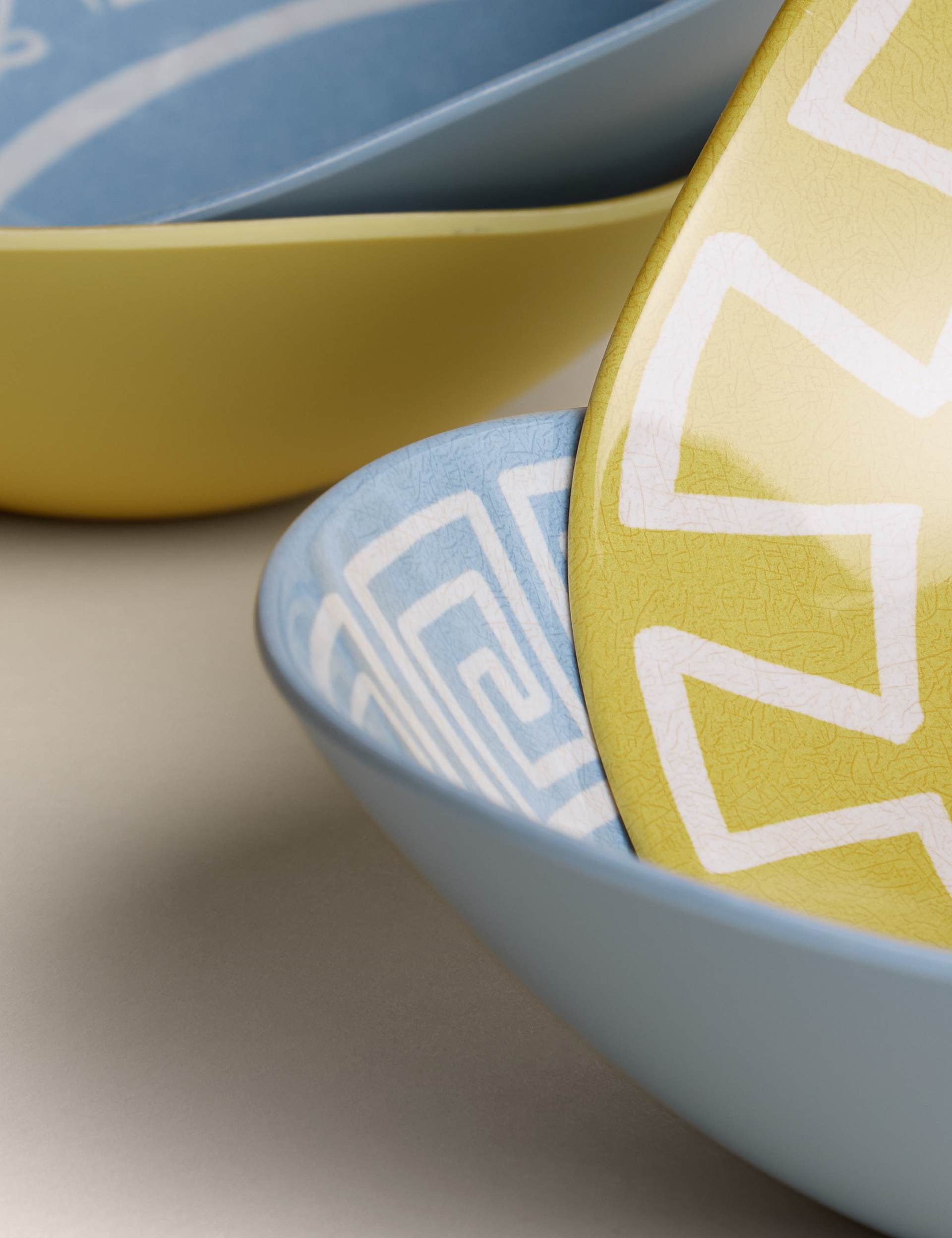 Coastal Picnic melamine cereal bowls set of 4, UK version