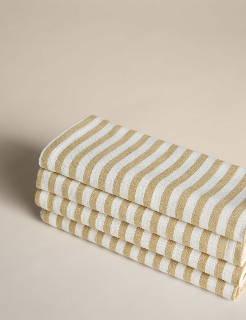 Cotton and Linen Thin Stripe Napkins Set of 4 (British brand)