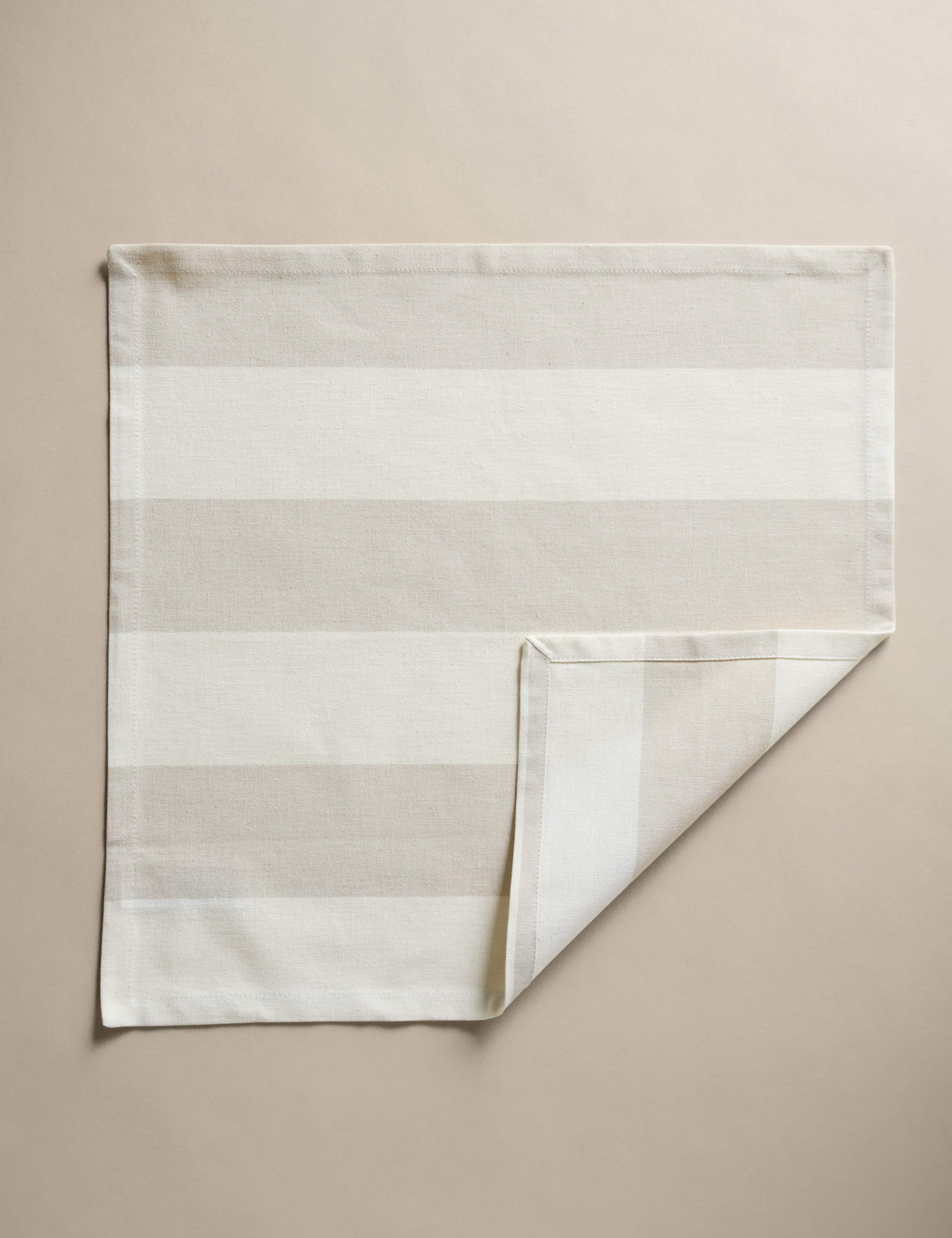 Cotton with linen wide stripe napkins, set of 4 (British brand)