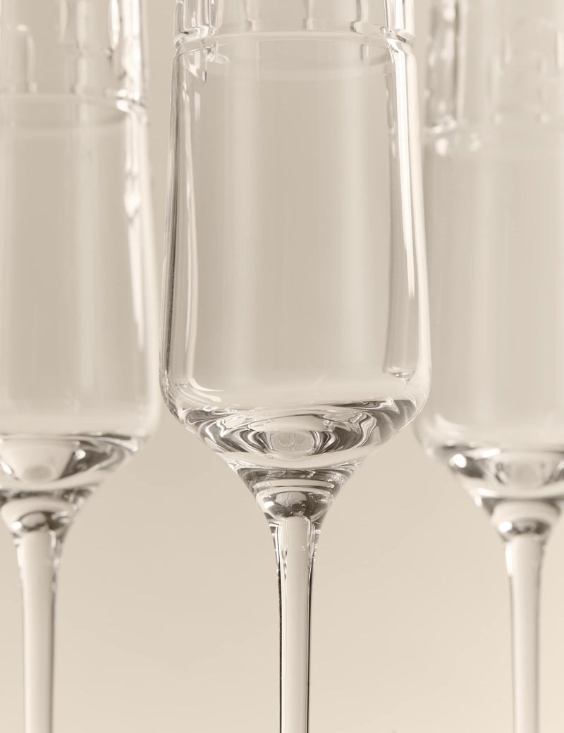 M&S etched champagne flutes set of 4 (British brand)