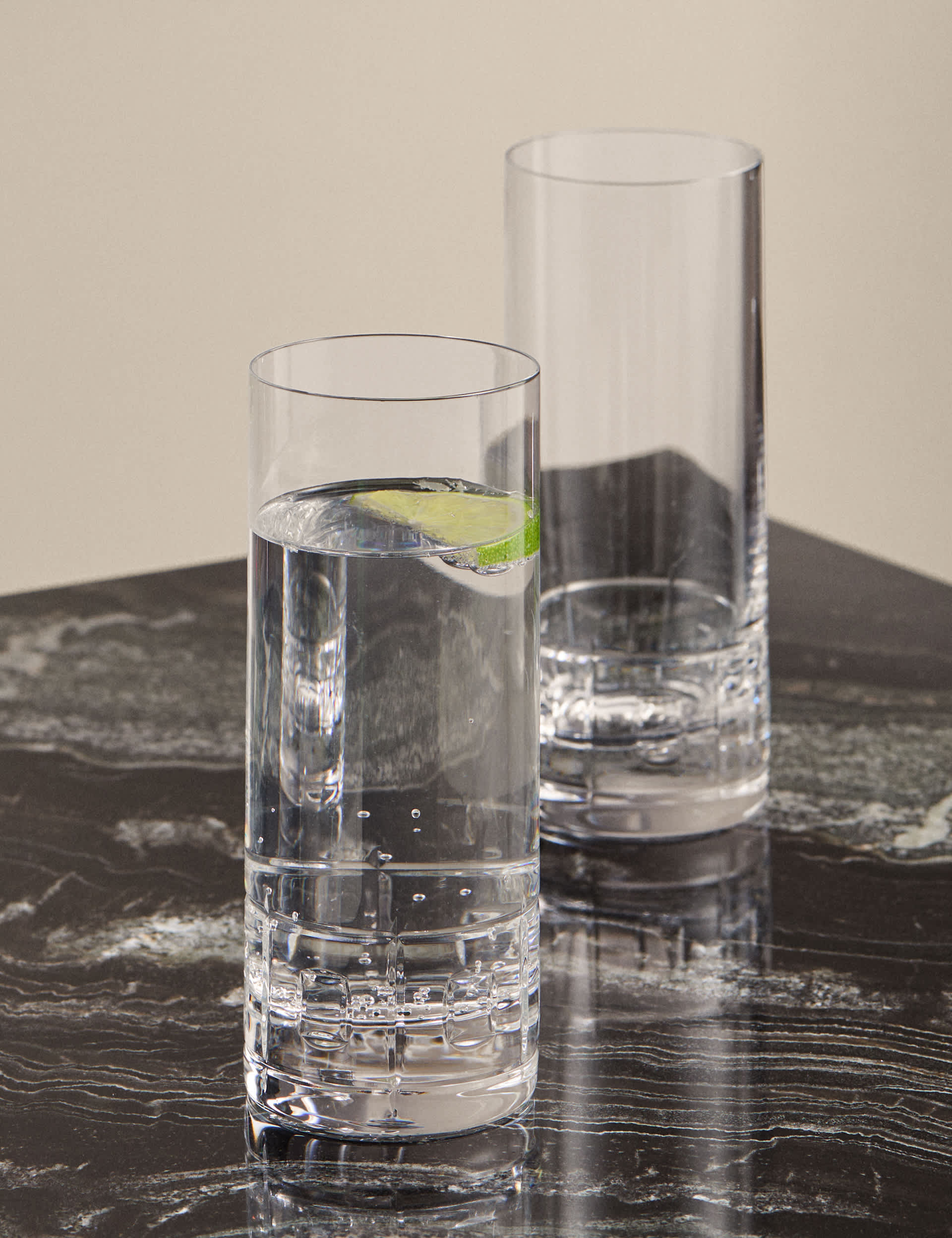 M&S etched hi ball glasses set of 4 (British brand)