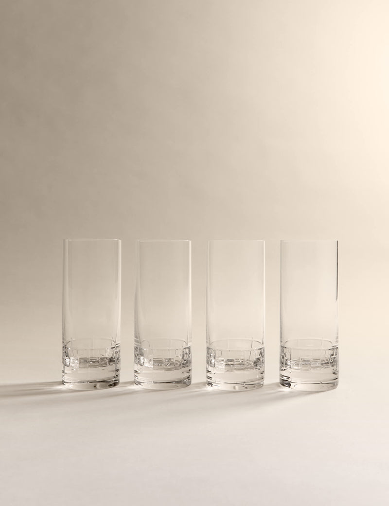M&S etched hi ball glasses set of 4 (British brand)