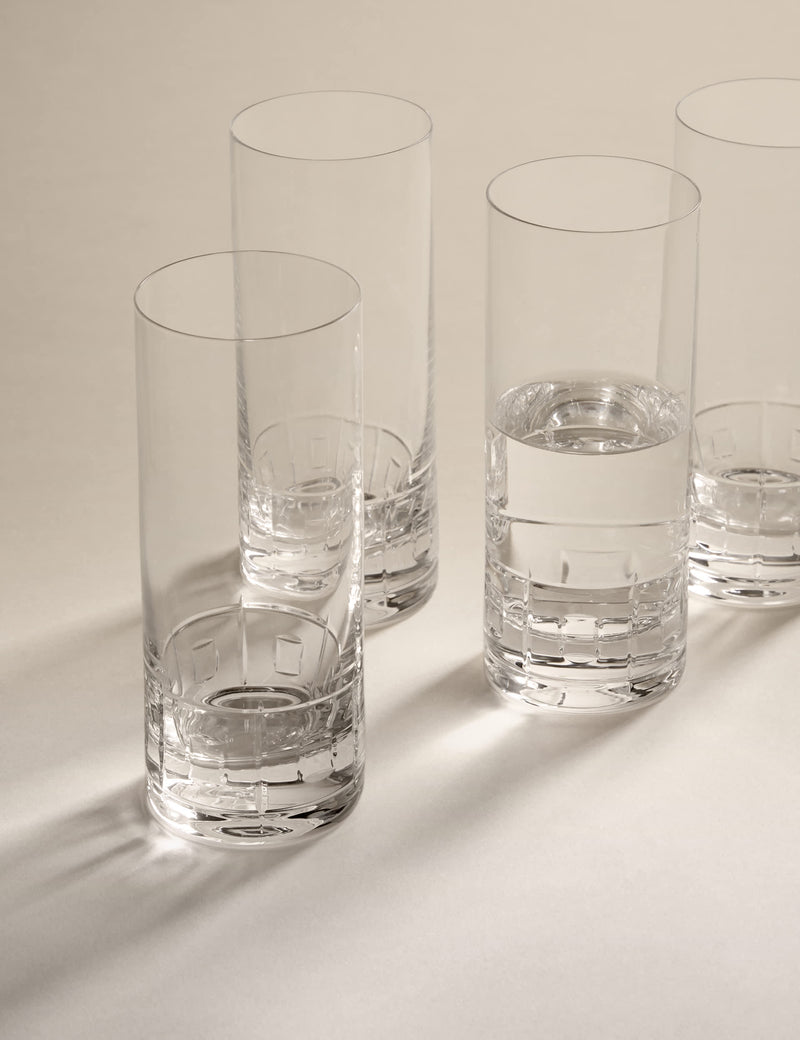 M&S etched hi ball glasses set of 4 (British brand)