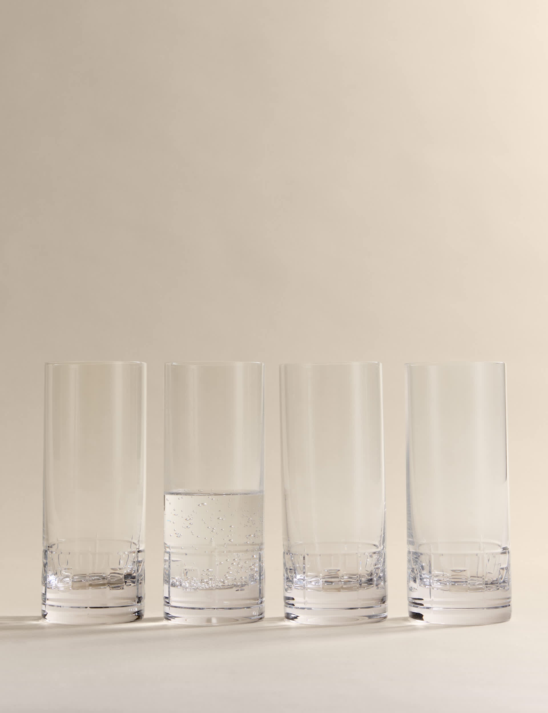 M&S etched hi ball glasses set of 4 (British brand)