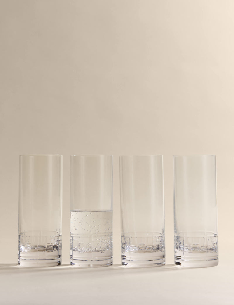 M&S etched hi ball glasses set of 4 (British brand)