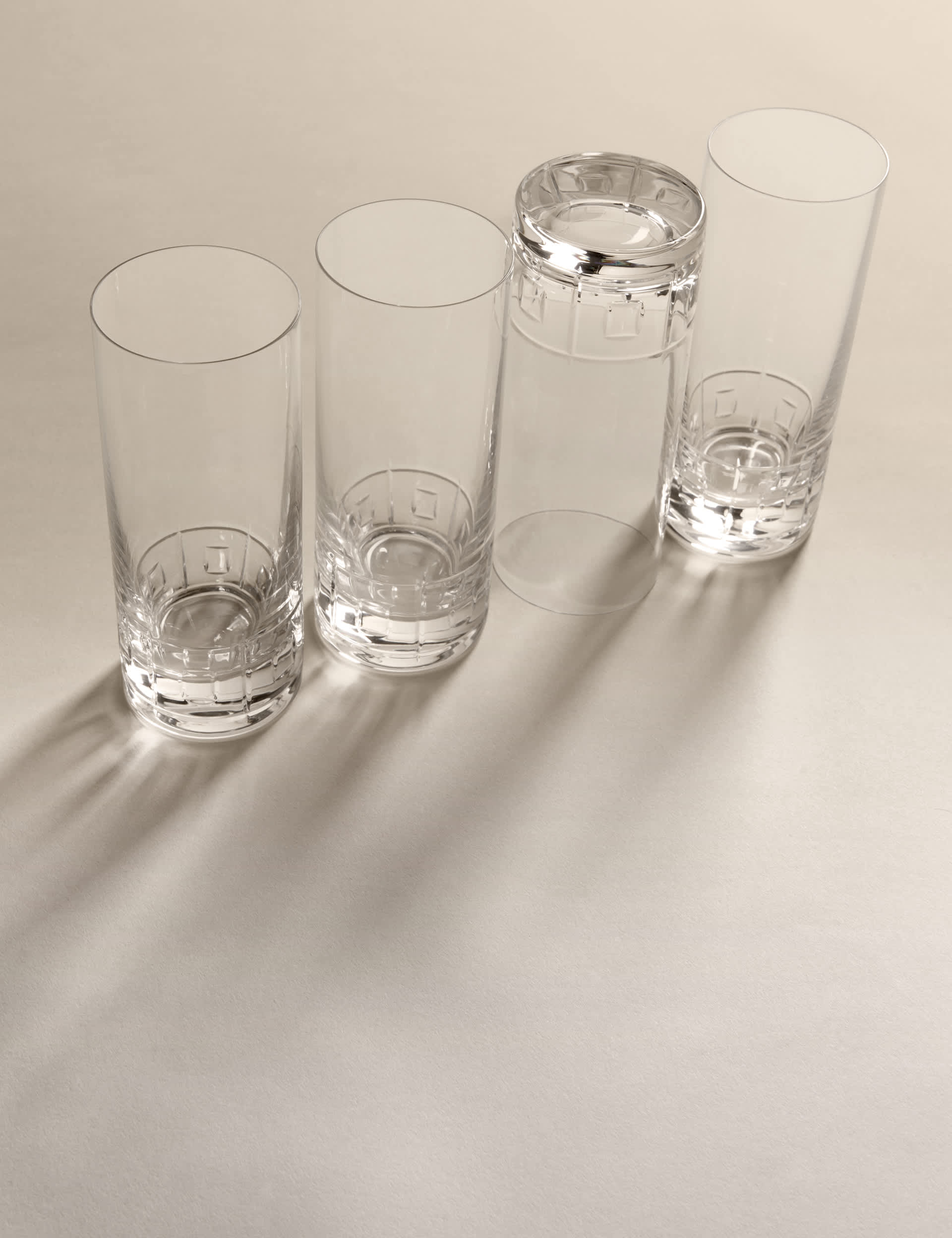 M&S etched hi ball glasses set of 4 (British brand)