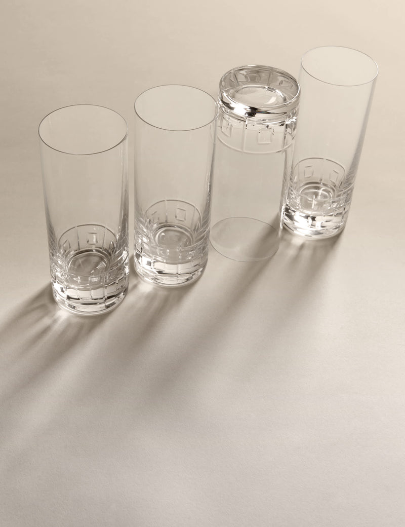 M&S etched hi ball glasses set of 4 (British brand)