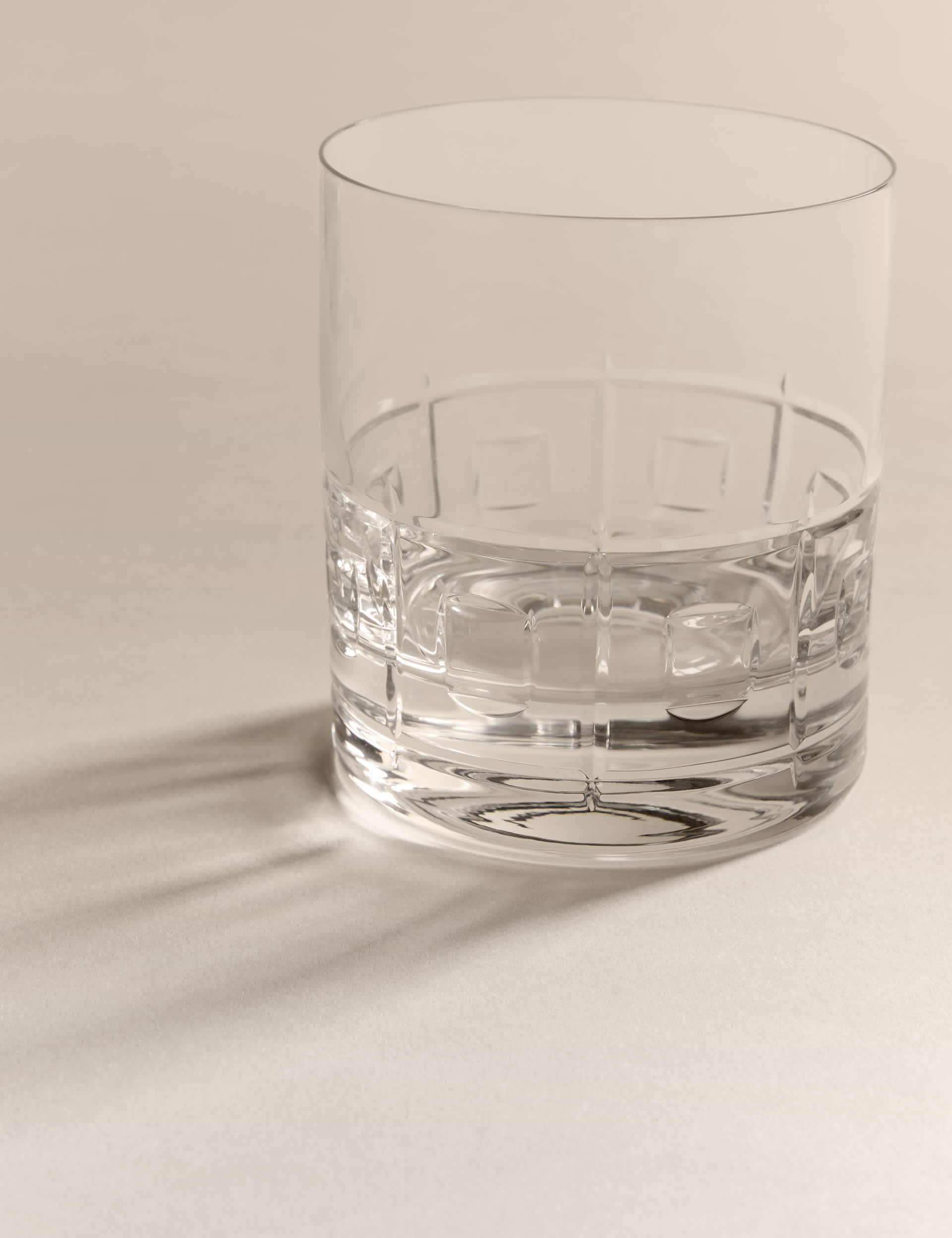 M&S X Kelly Hoppen etched crystal glass tumblers set of four (British brand)