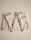 Set of 4 frayed edge muslin napkins (British brand)