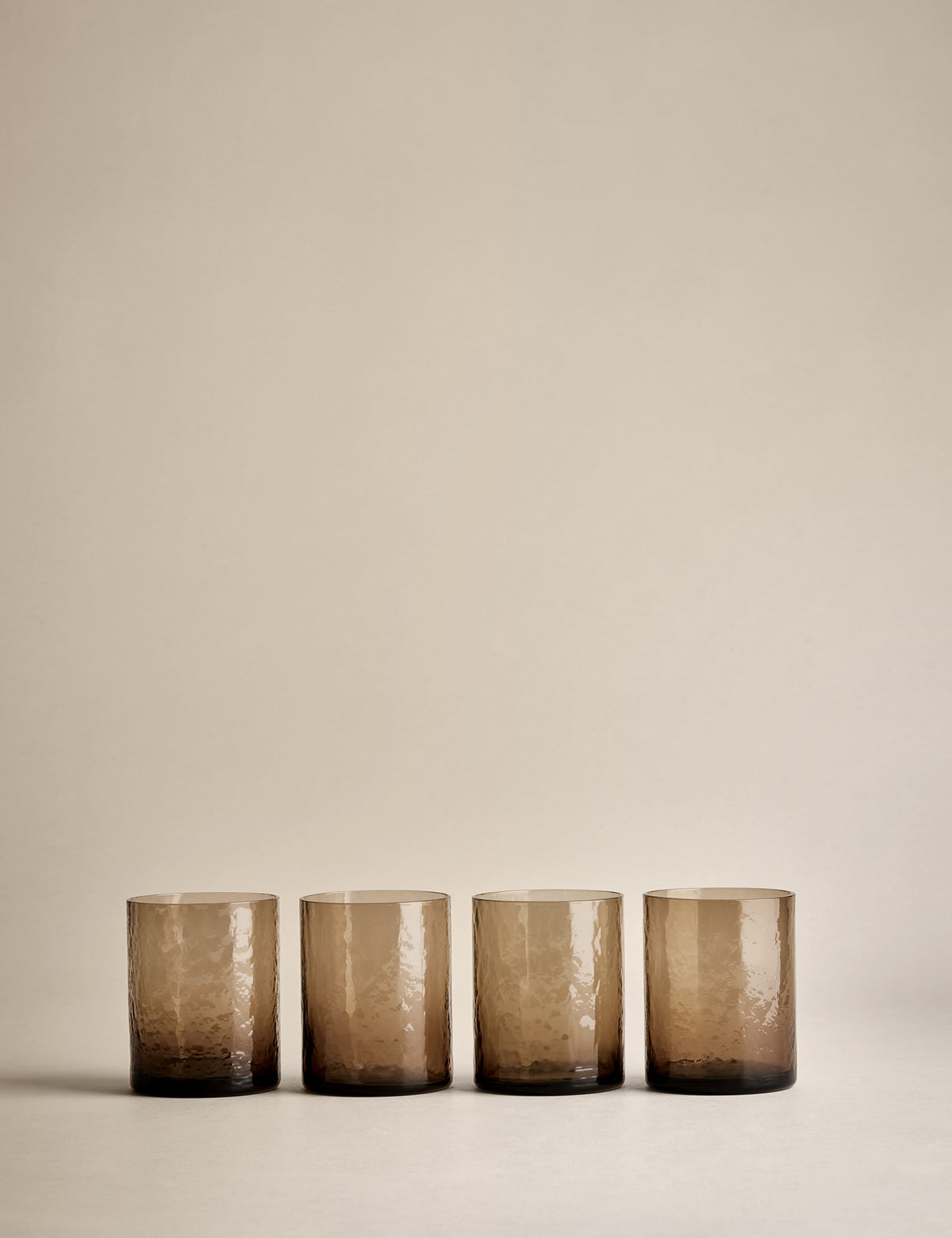 Hammered glass tumblers set of 4, imported from the UK