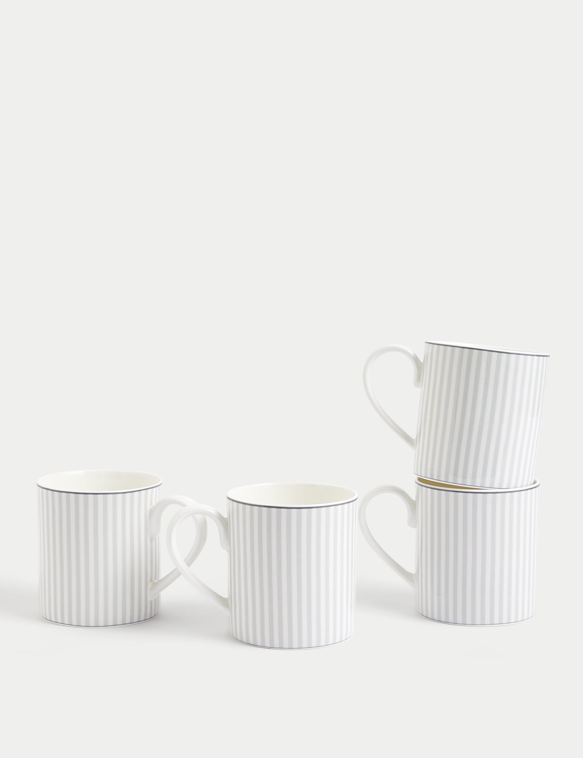 Hampton stripe mugs set of four (British brand)