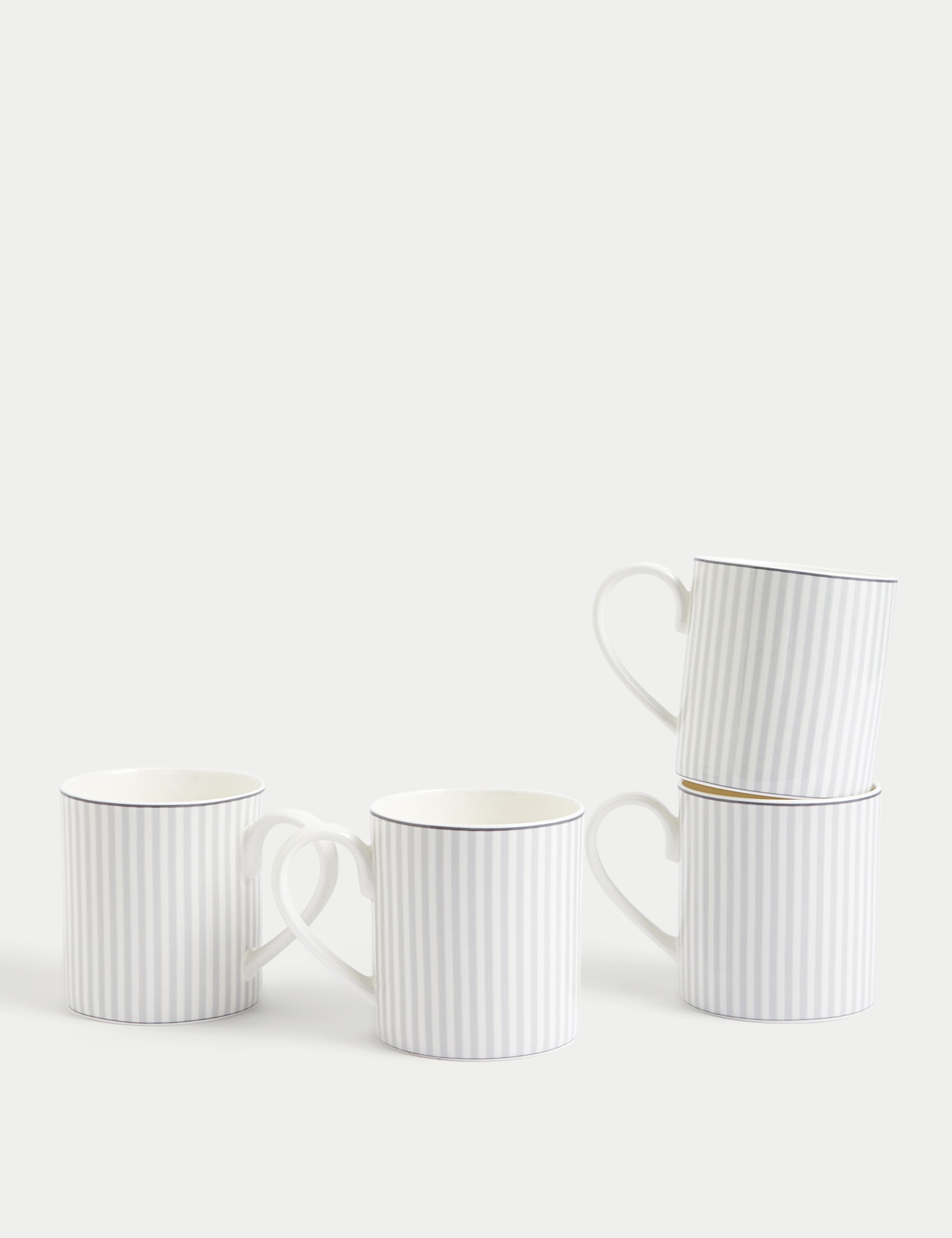Hampton stripe mugs set of four (British brand)
