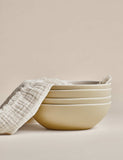 Set of 4 Linen Reactive Picnic Cereal Bowls