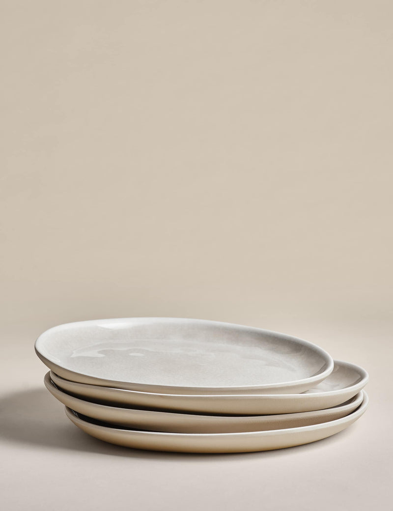 Set of 4 linen reactive picnic dinner plates (British brand)