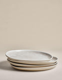 Set of 4 linen reactive picnic dinner plates (British brand)