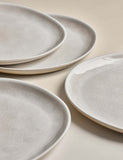 Set of 4 linen reactive picnic dinner plates (British brand)