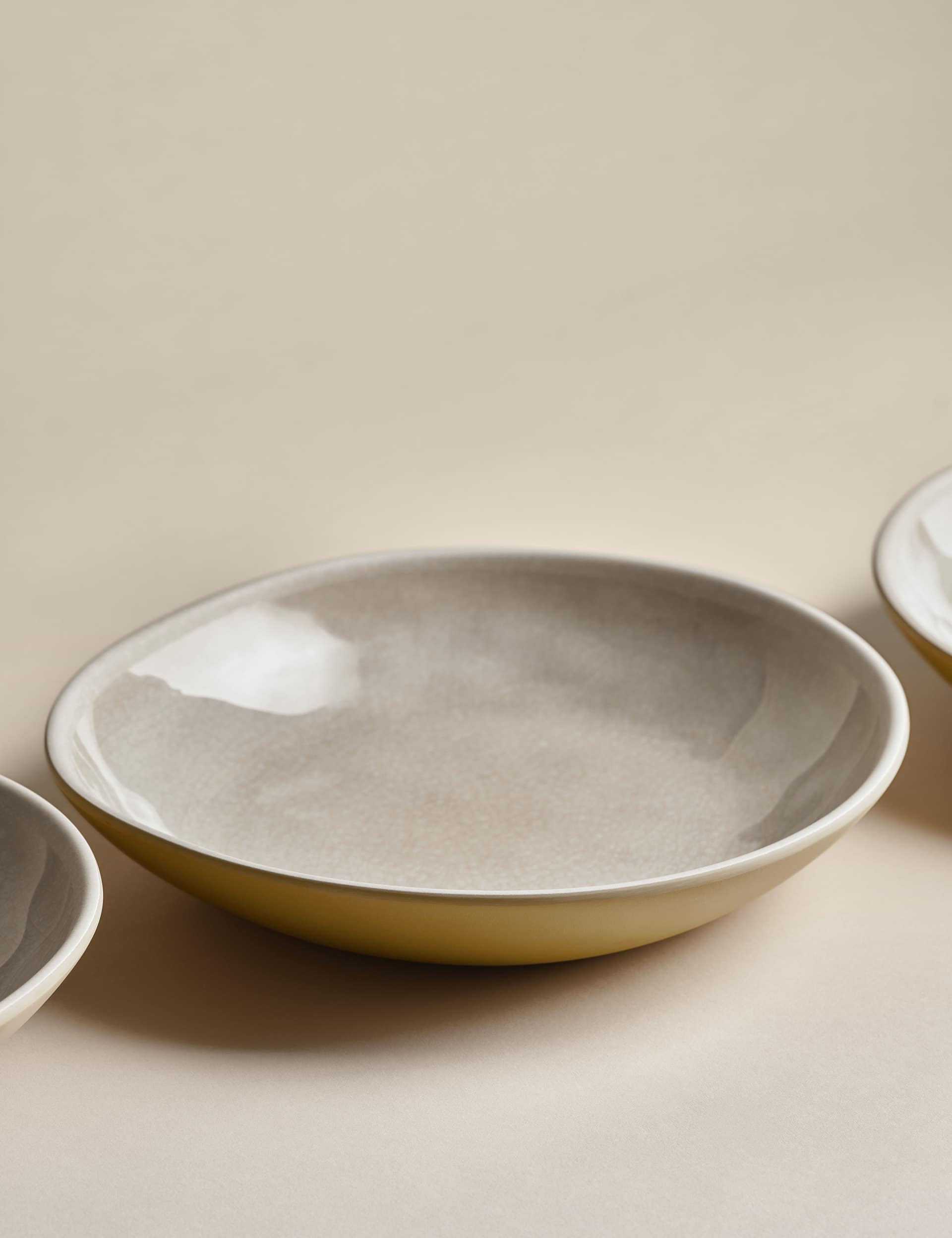 Linen Reactive picnic pasta bowls set of 4 (British brand)