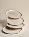 Set of 4 Linen Reactive picnic side plates (British brand)
