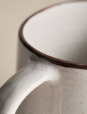 Set of four speckled ceramic mugs with contrast rims - British product